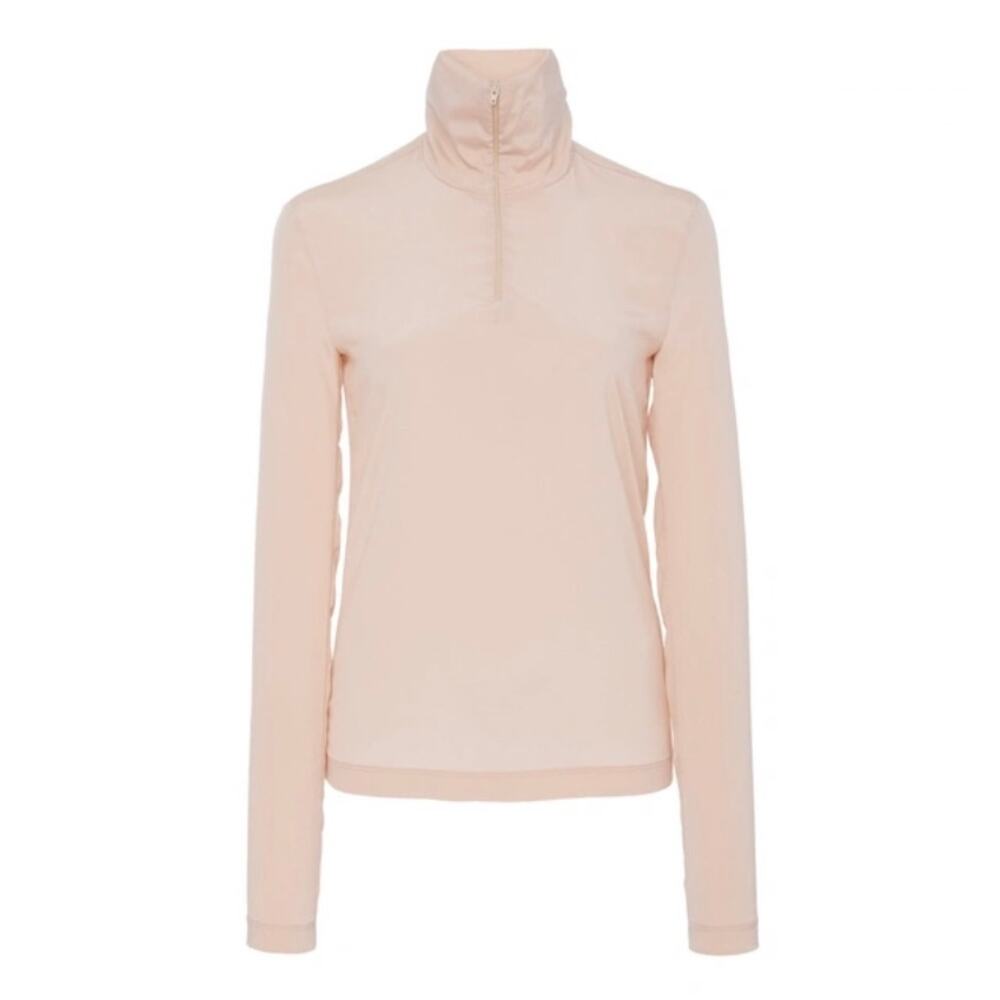 Red Valentino Cream Long Sleeve Quarter Zip Turtleneck Top Size 40 NWT